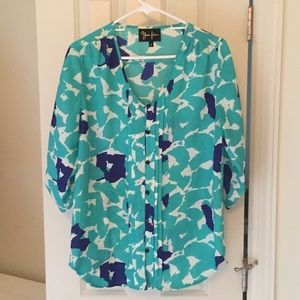 Yumi Kim Smocked 3/4 Sleeve Blouse